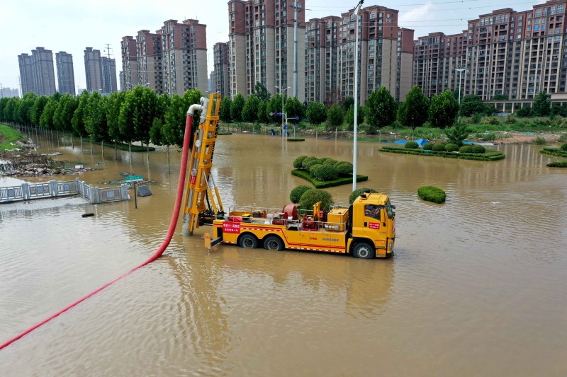 3000方抽排量龍吸水作業現場
