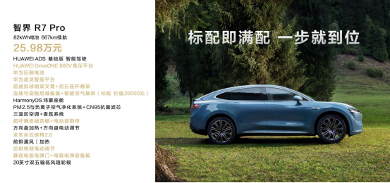 鴻蒙智行首款轎跑SUV智界R7正式上市！建議零售價 25.98萬元起（改）3864